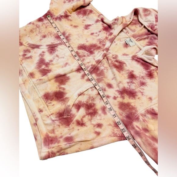 RVCA Sunday Collection Cropped Hoodie Kangaroo Pocket Terry Cloth Size Large - Picture 3 of 10